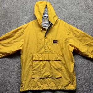 Vintage USAF Air Force Oarsman Jacket Hoodie Mens LARGE Zip Lined Yellow Rain